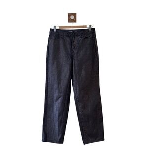 Old Navy OG Loose High Rise Black Shine Metallic Jeans Size 6